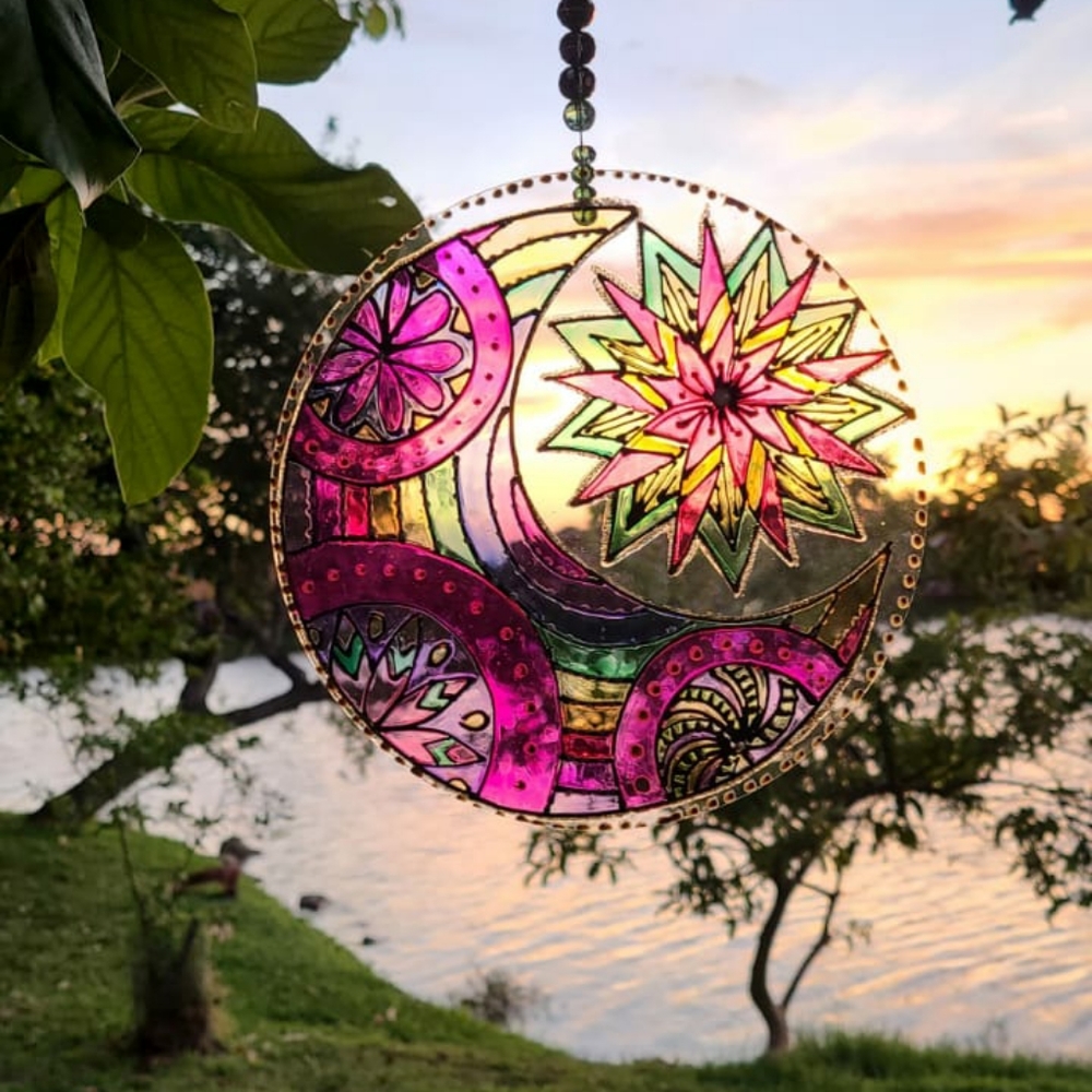 Glass mandala decoration